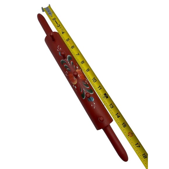 Vintage Wooden Kitchen Rack Norwegian Rosemaling Folk Art Painting - Picture 9 of 13